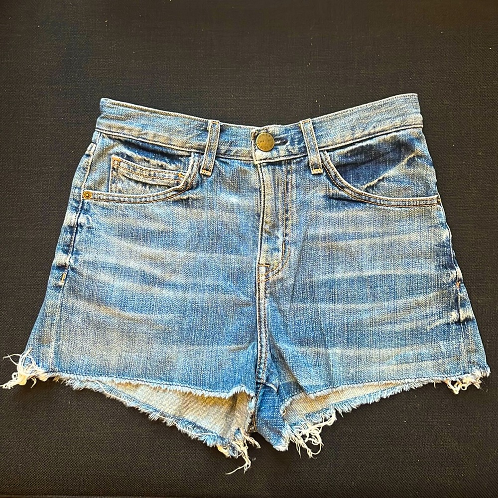 CURRENT/ELLIOT Ultra high waist frayed jean shorts sz 27